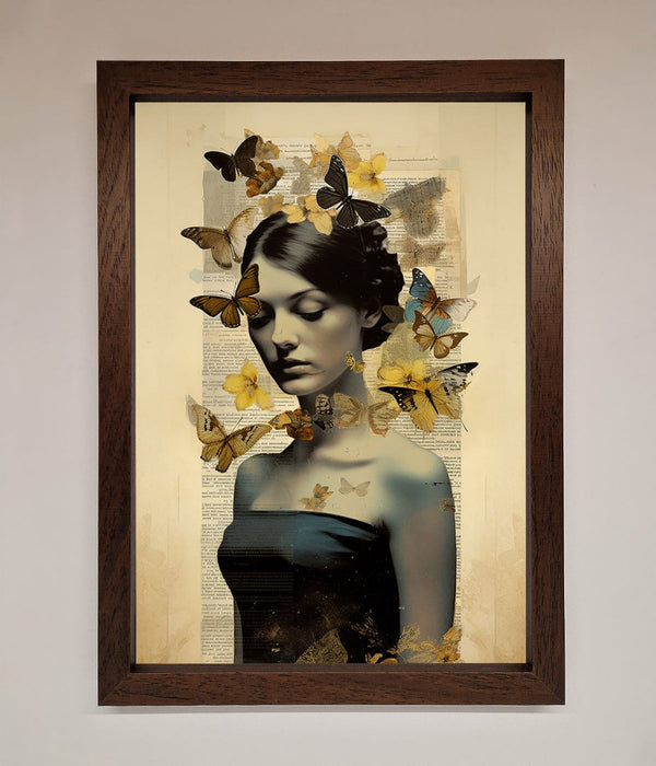 Butterfly Book Woman Framed Poster - Zestio