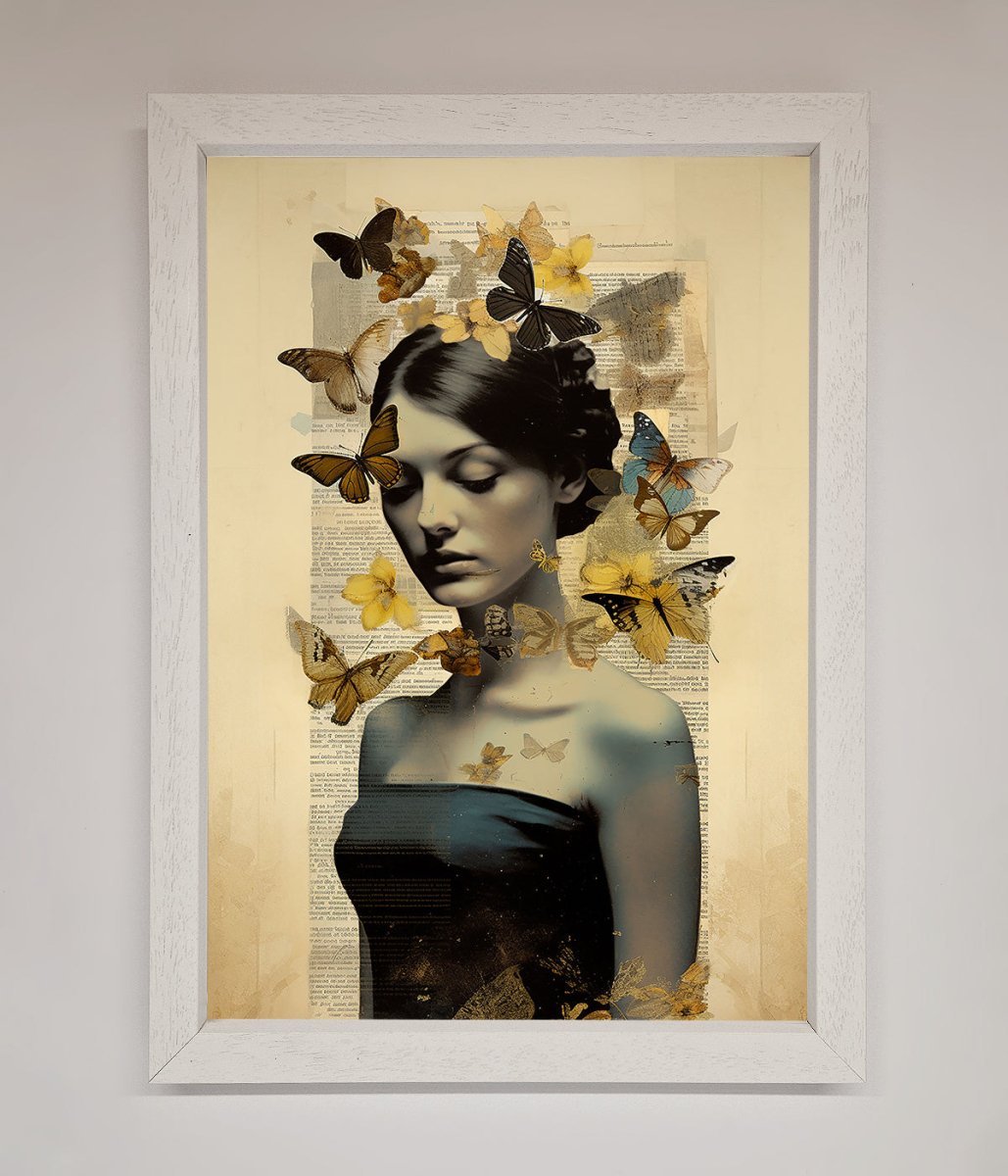 Butterfly Book Woman Framed Poster - Zestio