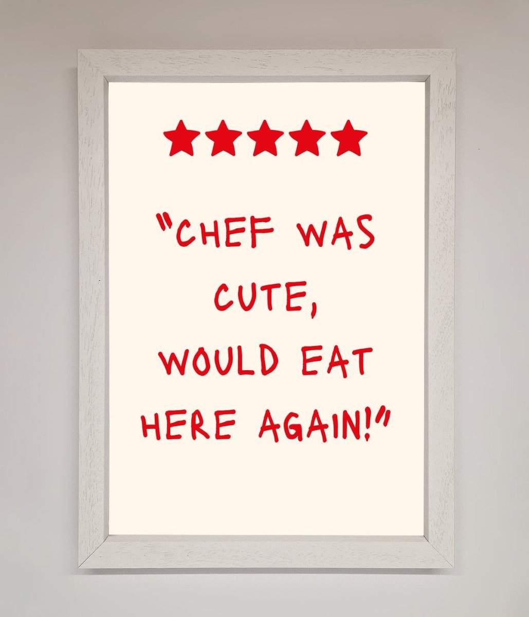 Chef Was Cute Framed Wall Art - Zestio