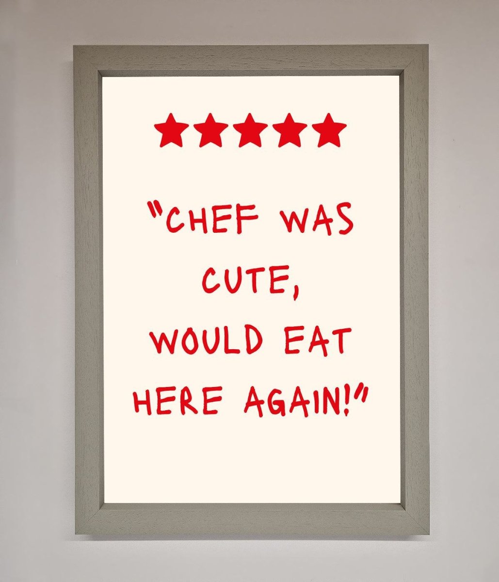 Chef Was Cute Framed Wall Art - Zestio
