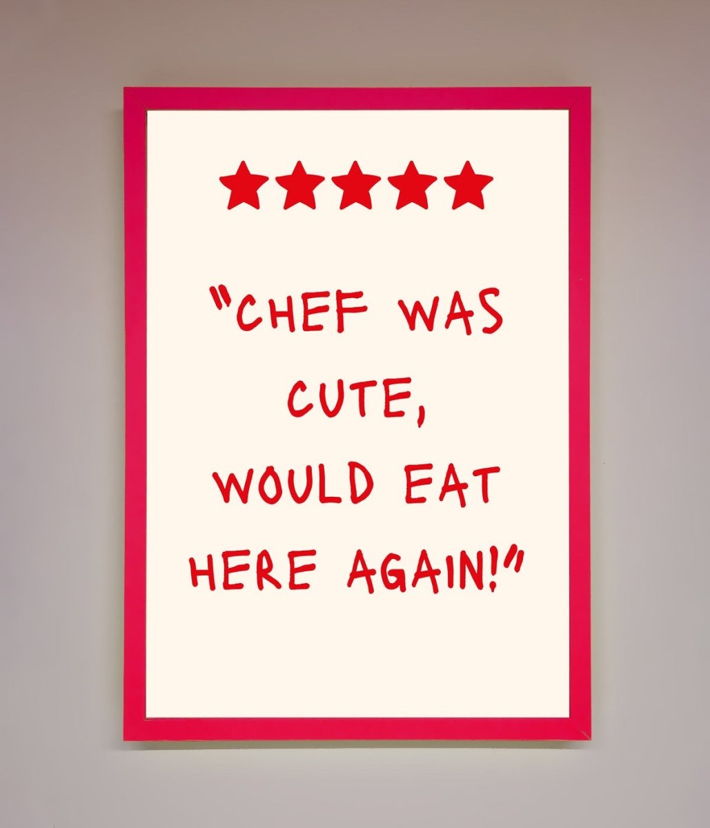 Chef Was Cute Framed Wall Art - Zestio