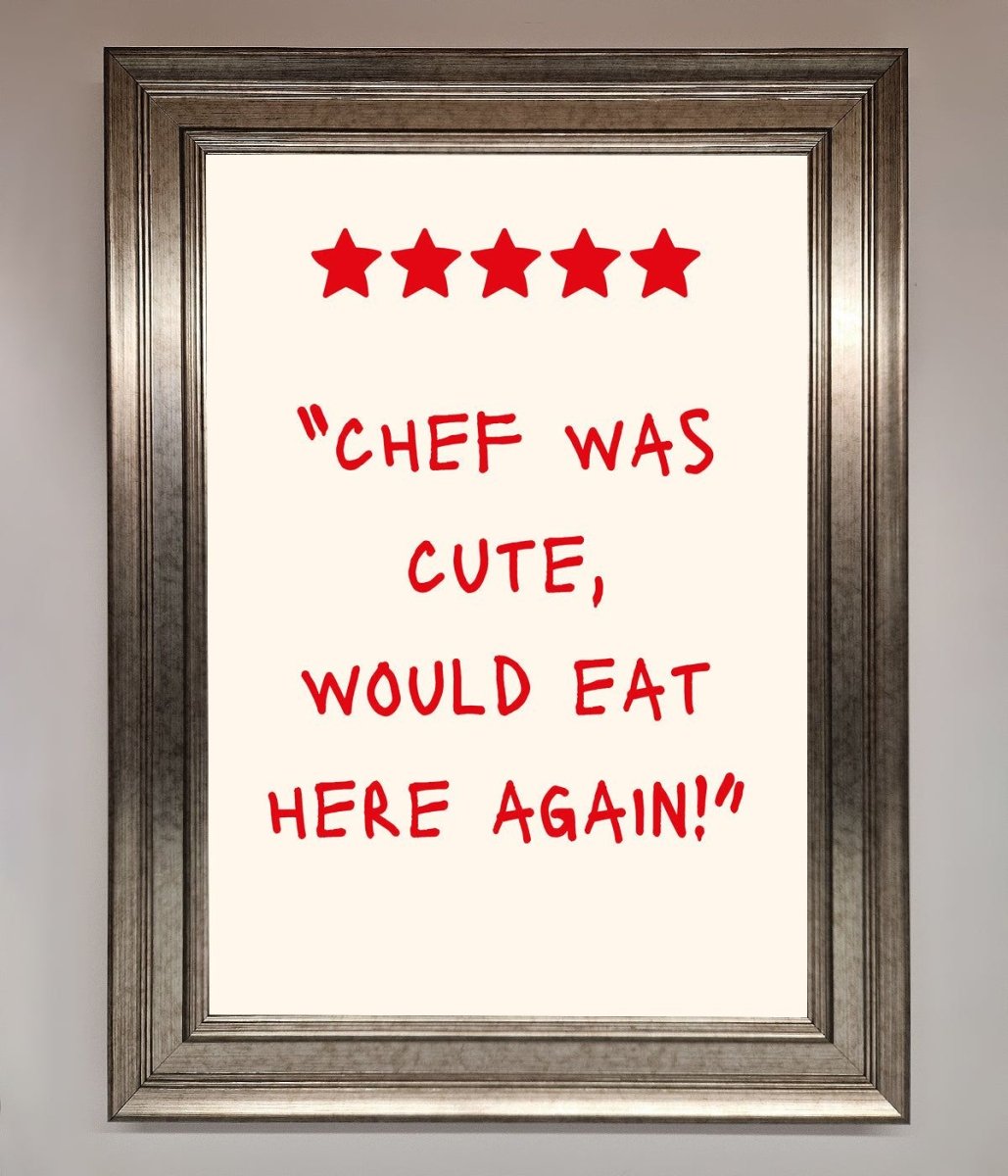 Chef Was Cute Framed Wall Art - Zestio