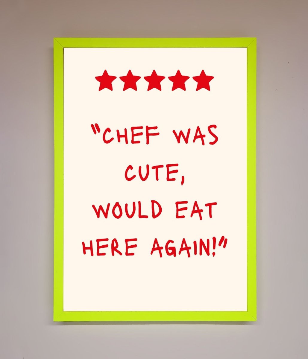 Chef Was Cute Framed Wall Art - Zestio