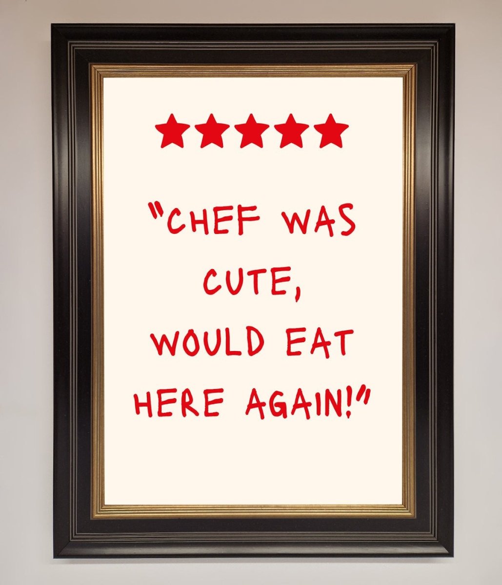 Chef Was Cute Framed Wall Art - Zestio