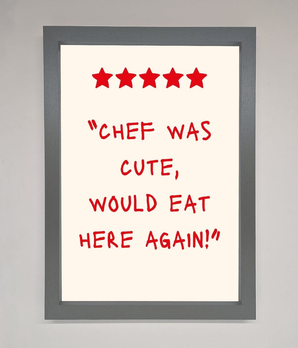 Chef Was Cute Framed Wall Art - Zestio