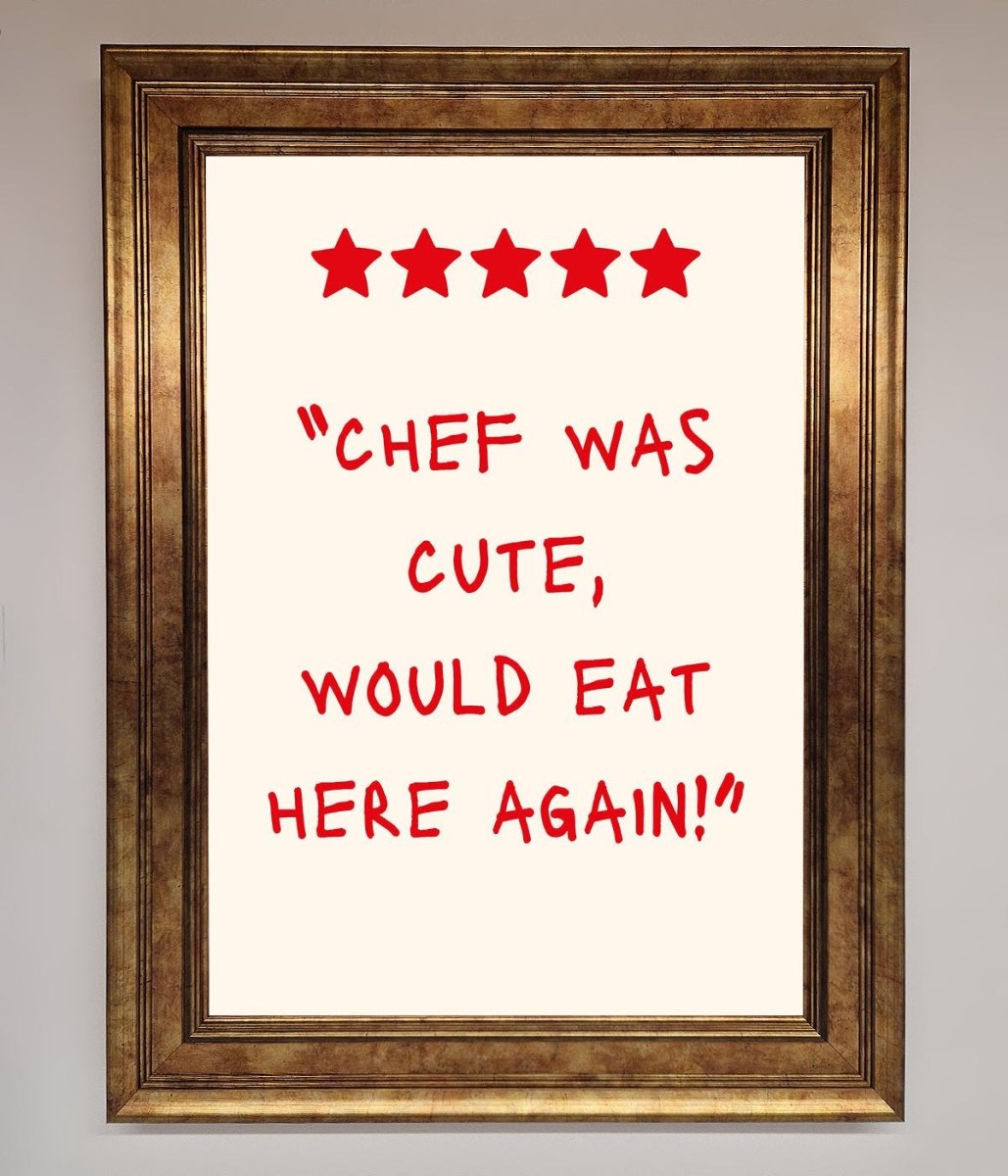 Chef Was Cute Framed Wall Art - Zestio