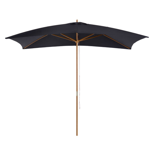 2 x 3m Wooden Garden Parasol Umbrella Outdoor Sun Shade Canopy