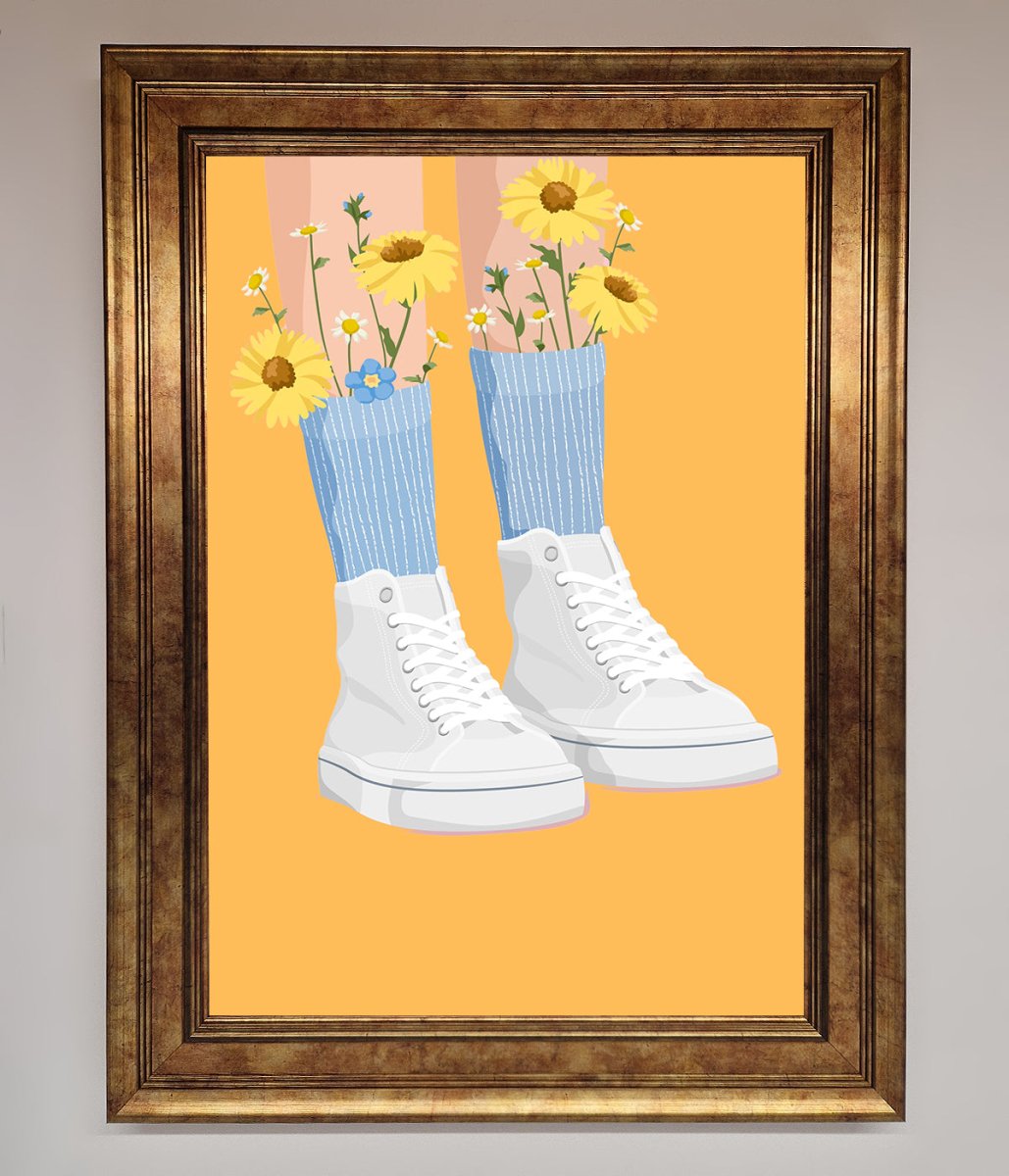 Flowers In Socks Framed Poster - Zestio