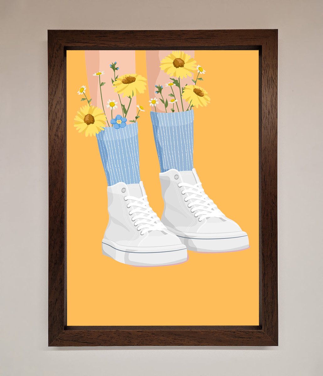 Flowers In Socks Framed Poster - Zestio