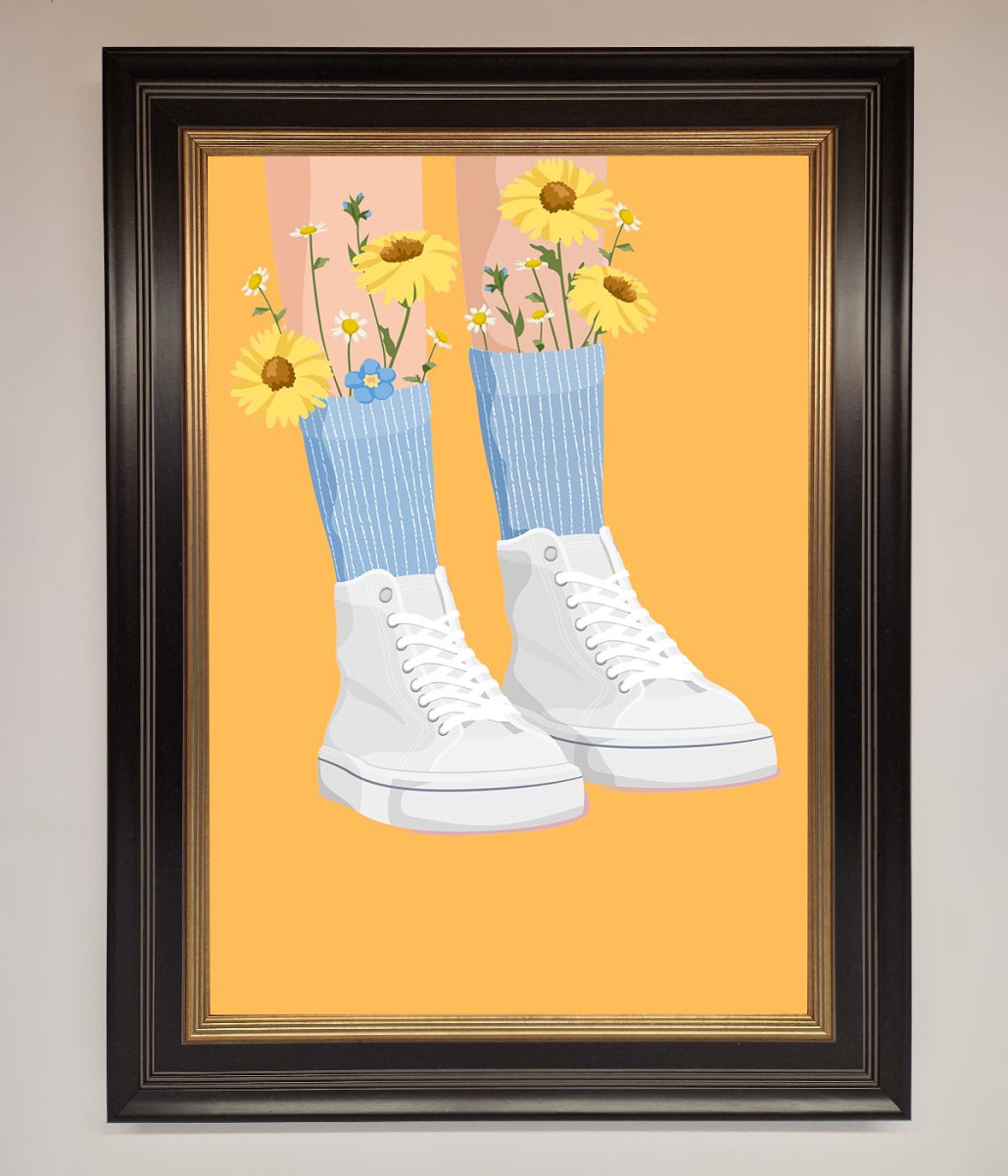 Flowers In Socks Framed Poster - Zestio