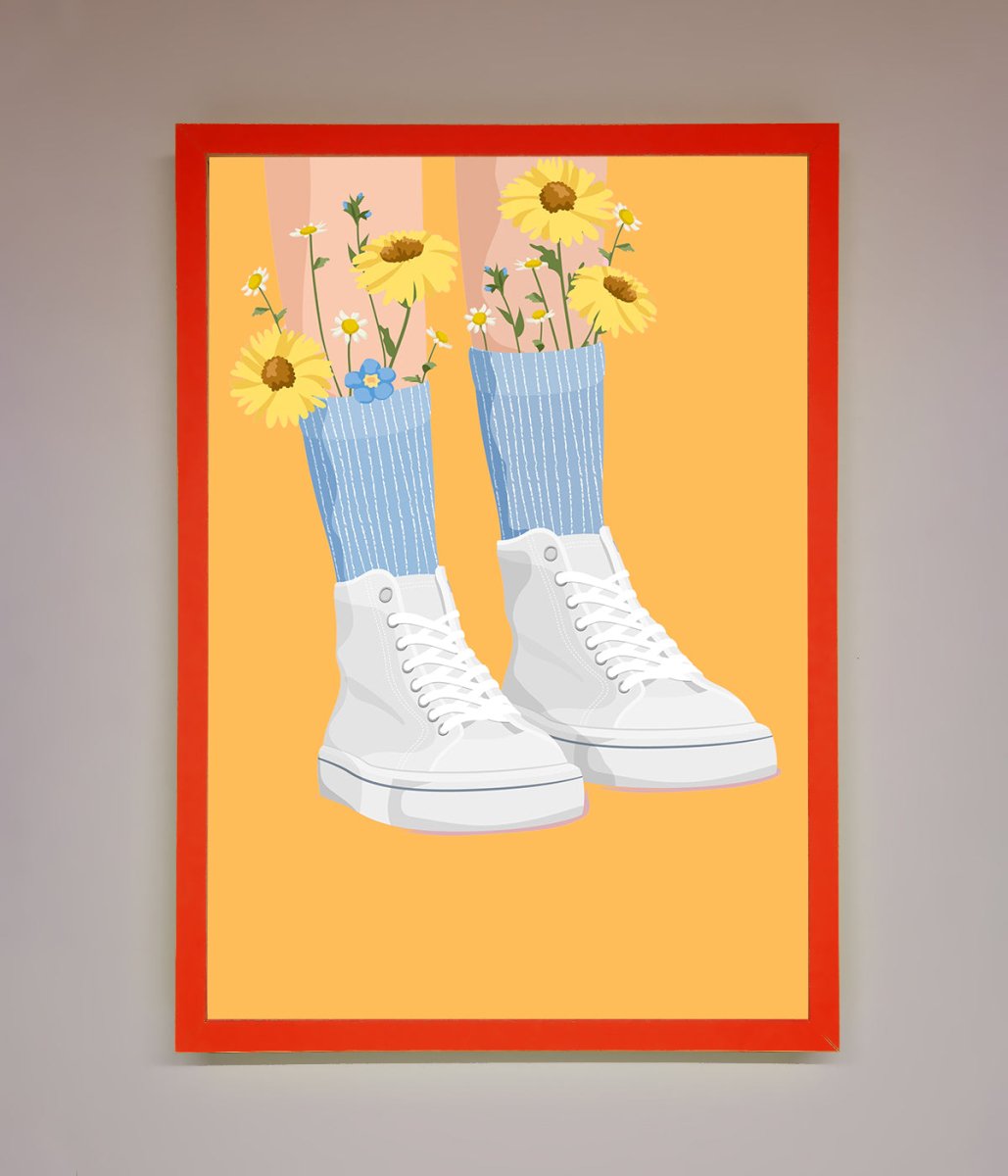 Flowers In Socks Framed Poster - Zestio