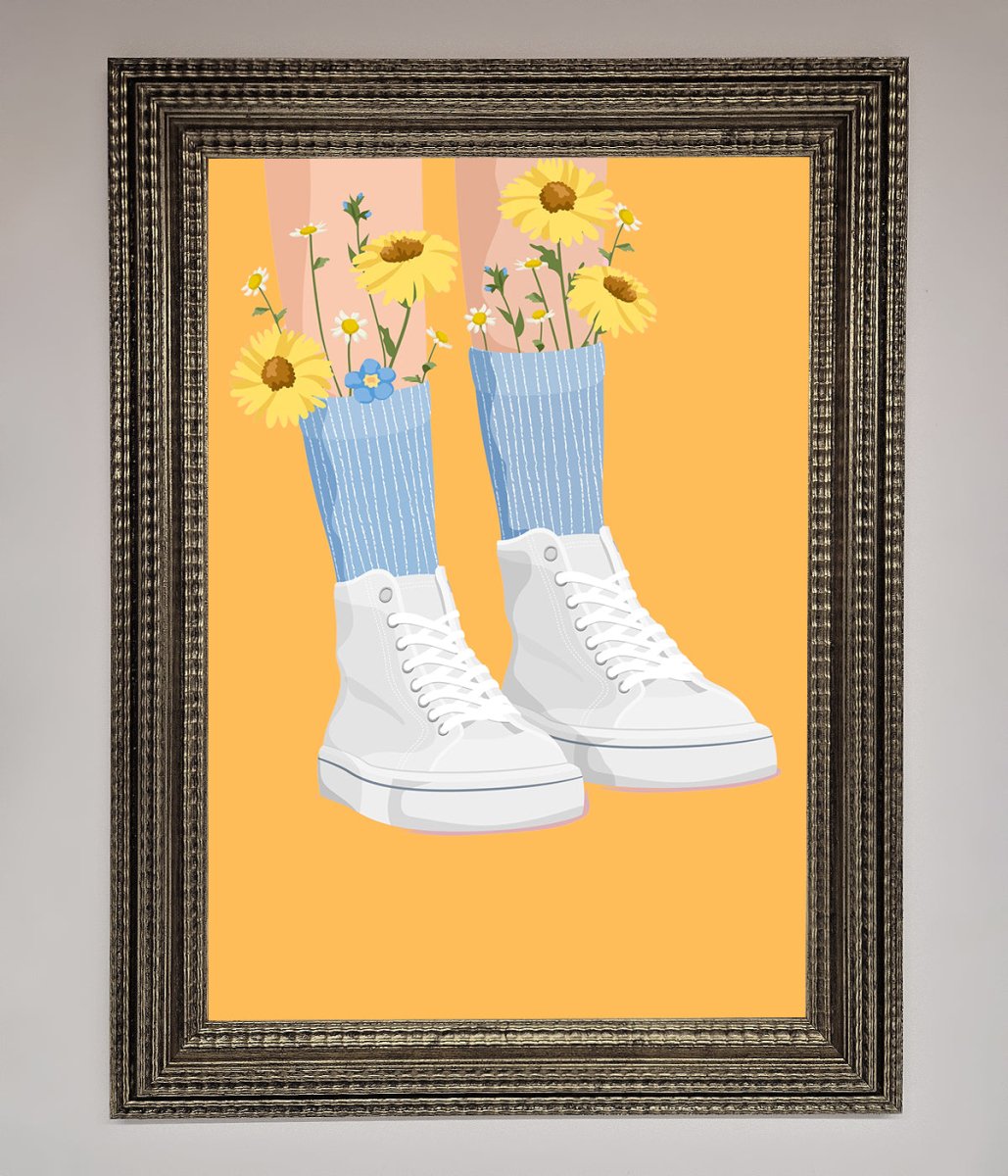 Flowers In Socks Framed Poster - Zestio