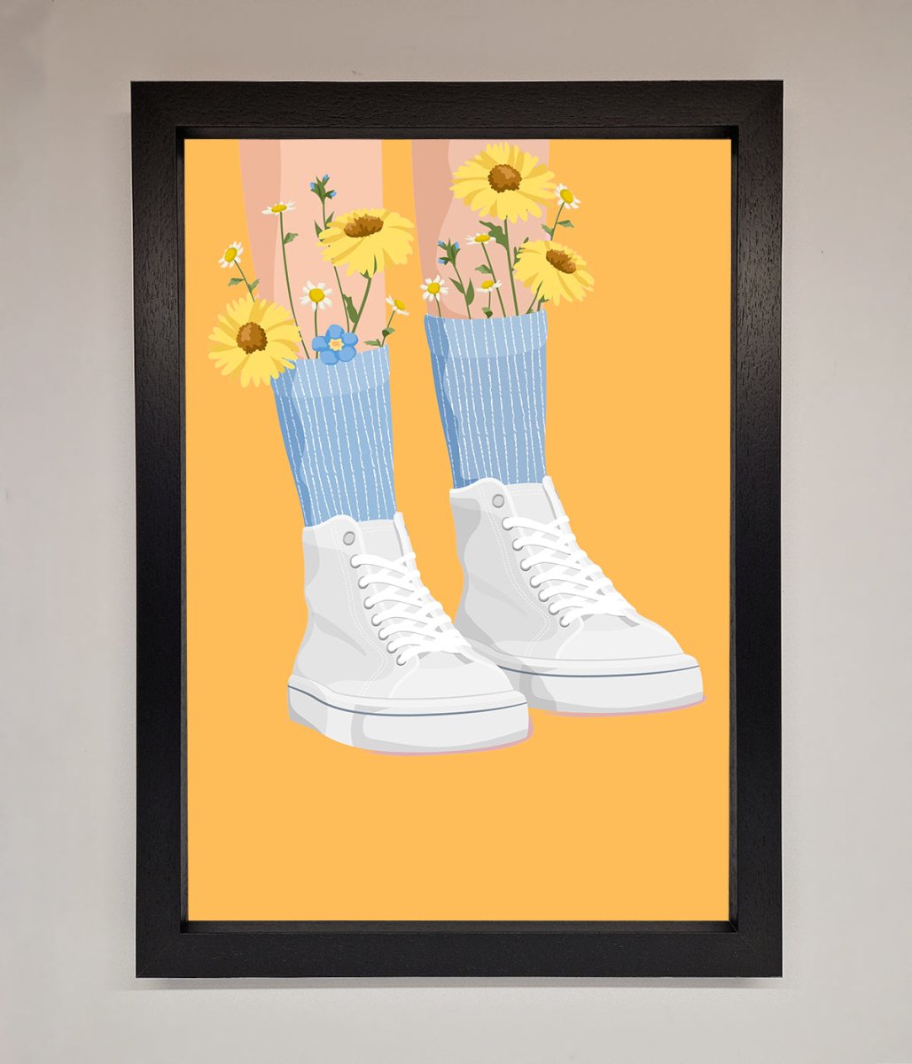 Flowers In Socks Framed Poster - Zestio
