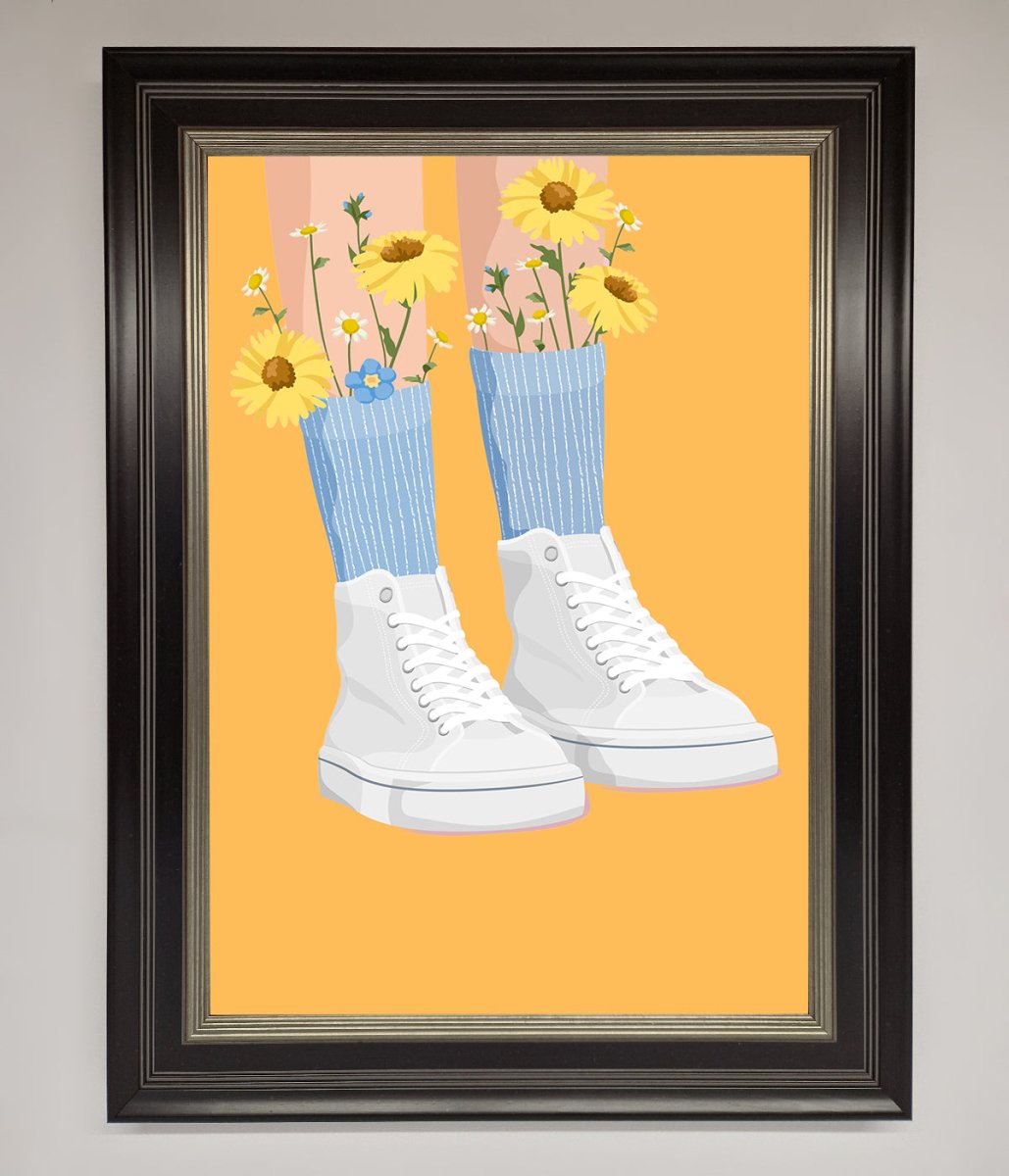 Flowers In Socks Framed Poster - Zestio