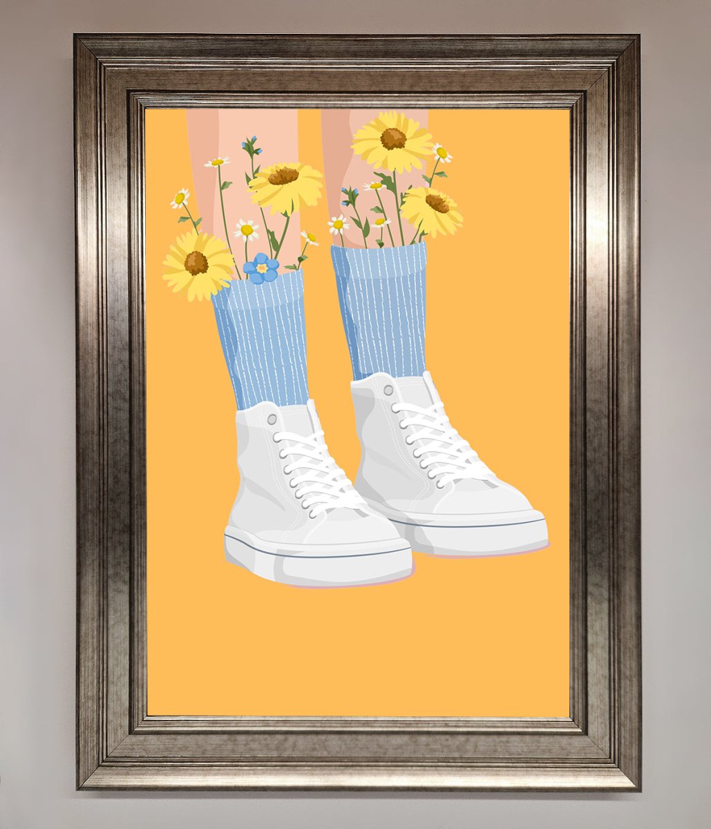 Flowers In Socks Framed Poster - Zestio