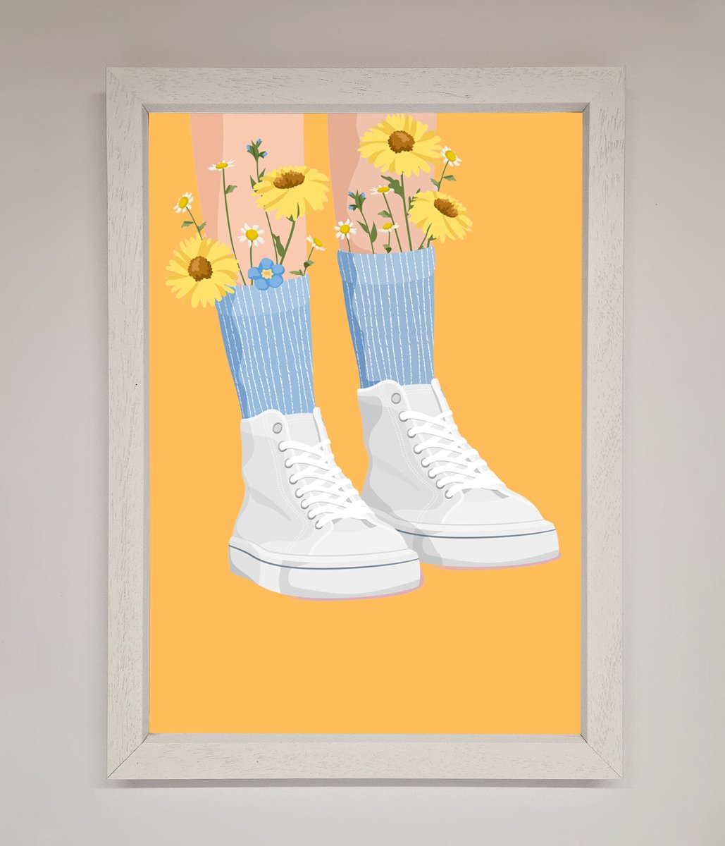 Flowers In Socks Framed Poster - Zestio