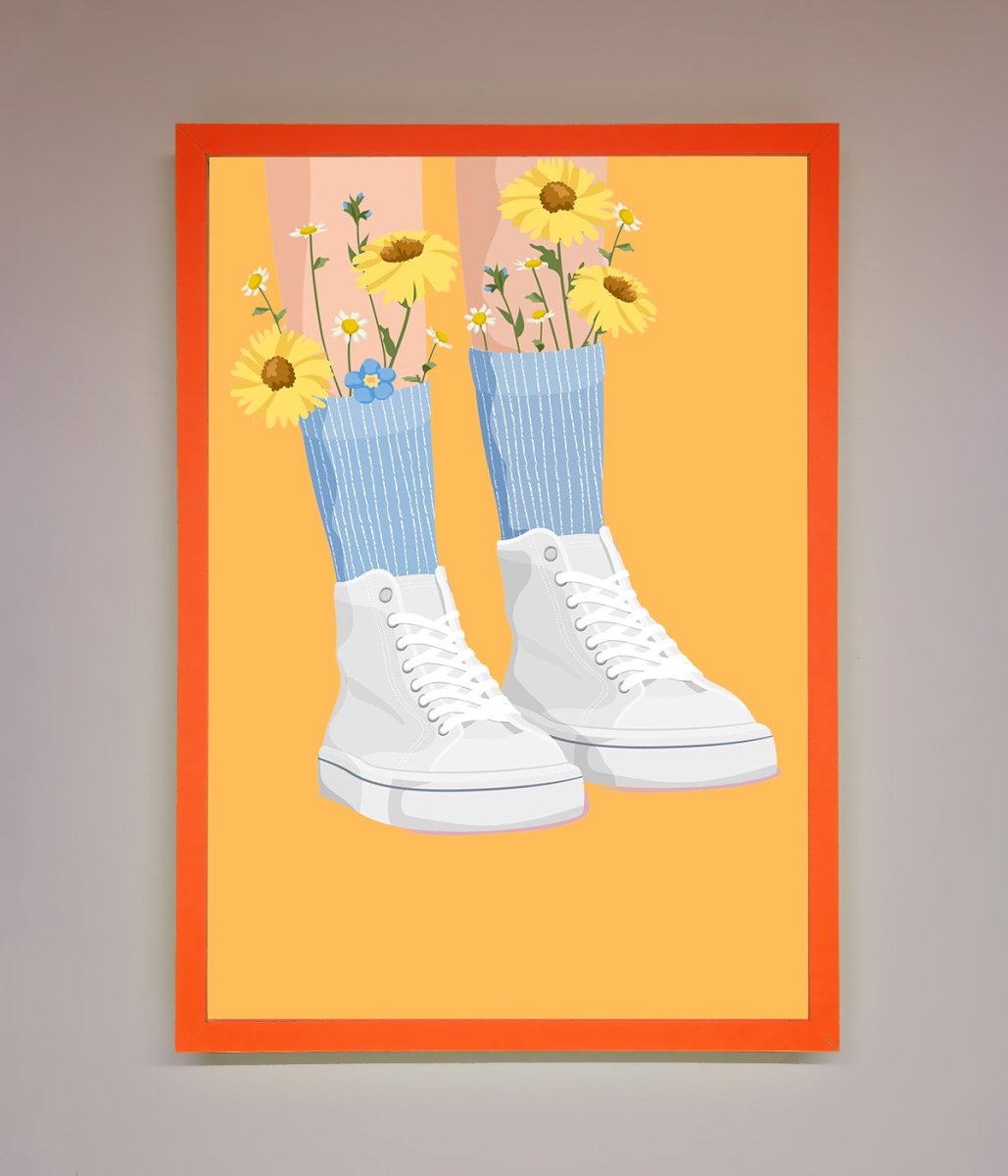 Flowers In Socks Framed Poster - Zestio
