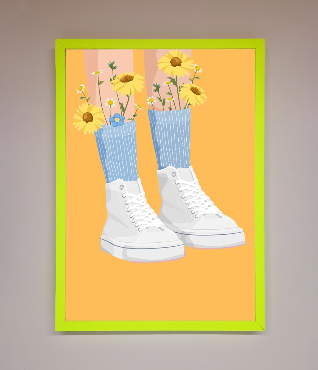 Flowers In Socks Framed Poster - Zestio