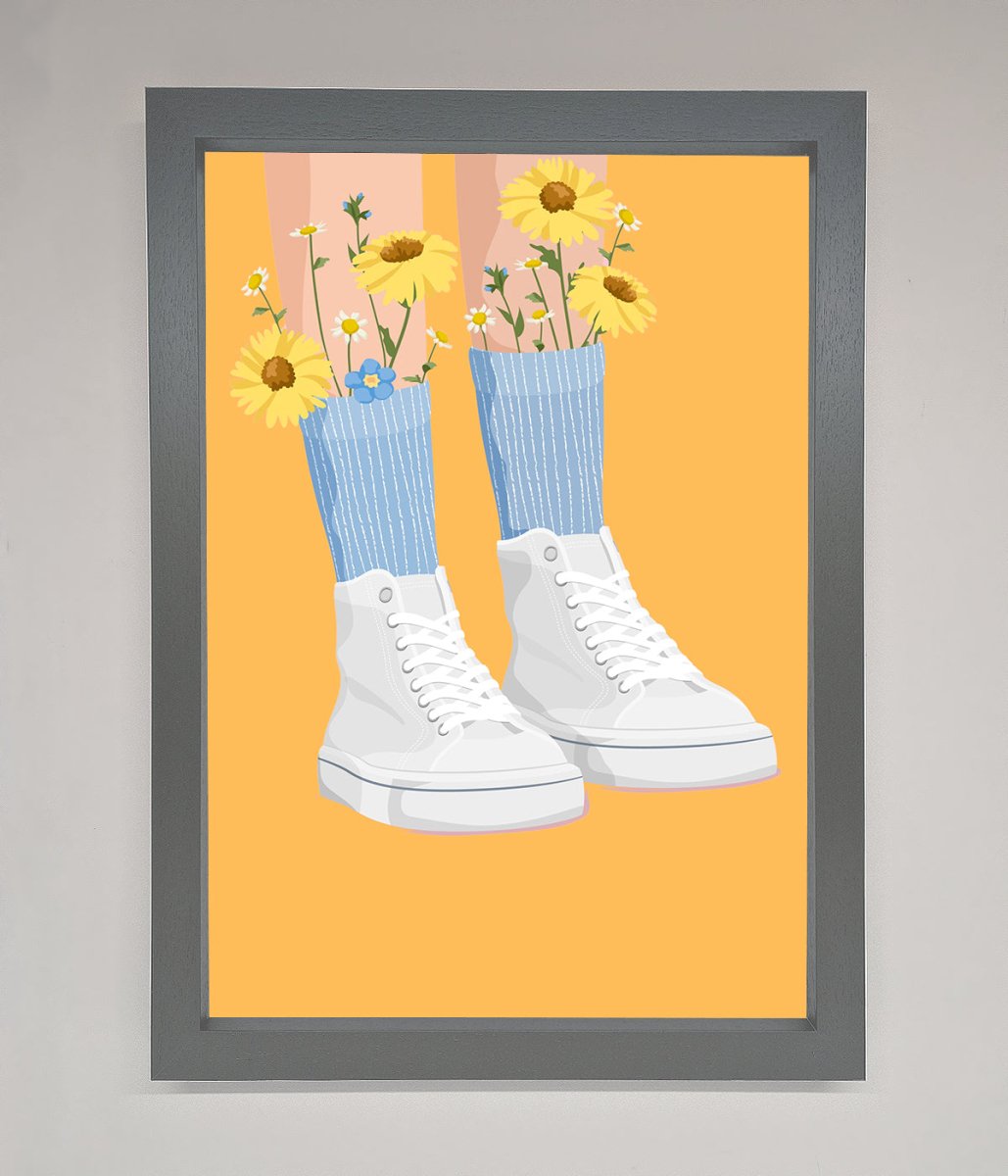 Flowers In Socks Framed Poster - Zestio