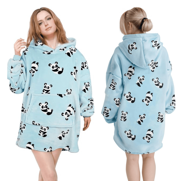 Giant Oversized Panda Hooded Blanket Plush Fleece with Reversible Sherpa Adults and Kids 6XL Hoodie Sweatshirt with Pockets Warm and Cosy by Daisy Dreamer