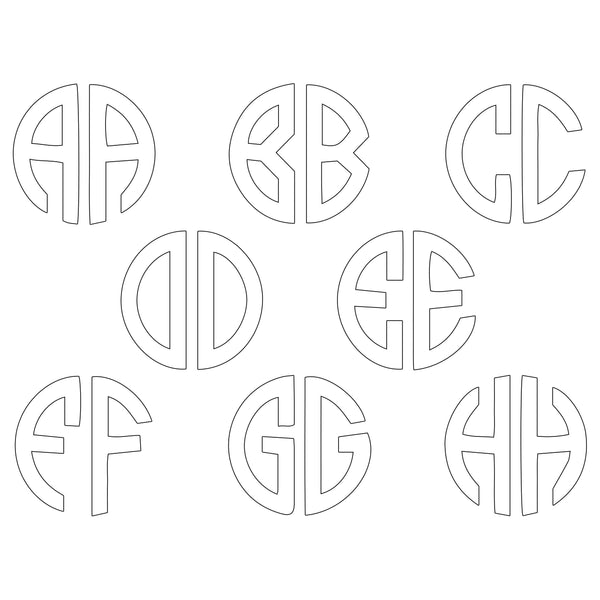 Personalised Monogram Initials Iron On Transfer, White