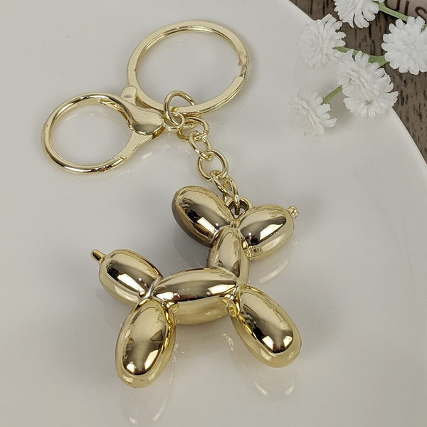 Gold Balloon Dog Keyring