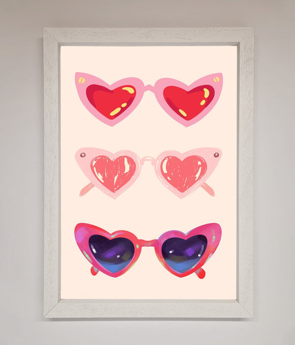 Heart Sunglasses Framed Poster - Zestio
