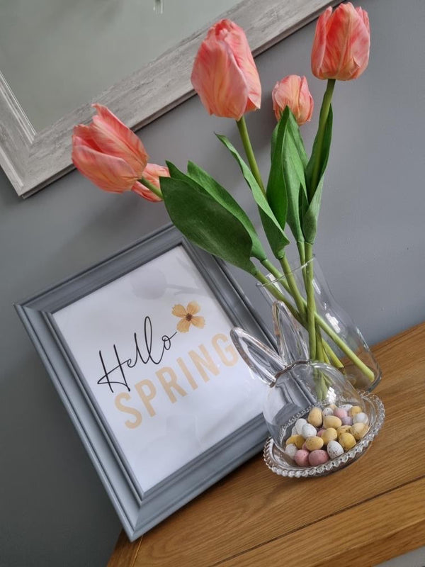 Hello Spring Yellow Floral Flower Spring Seasonal Wall Home Decor Print