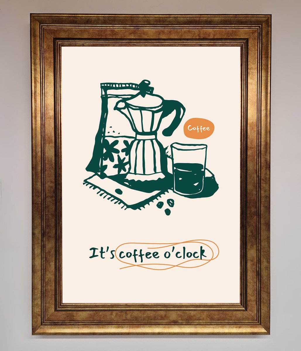 Its Coffee O Clock Framed Wall Art - Zestio