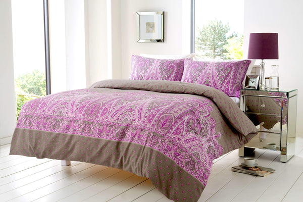 Kensington Luxury Paisley Design Cotton Rich Duvet Set Double King Sizes Bold Colours Elegant Bedroom Décor Comfortable Sleep Essentials by OLIVIA ROCCO