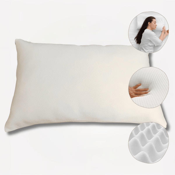 Memory Foam Pillow Medium Luxury Premium Fibre Filling for Superior Comfort and Support by OLIVIA ROCCO