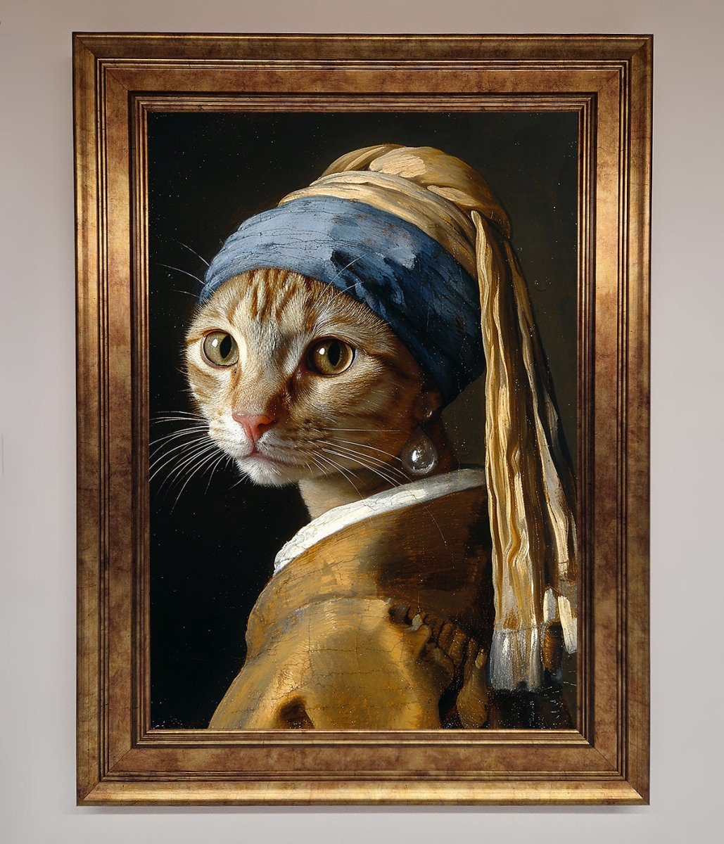 Mona Lisa Cat Framed Poster - Zestio