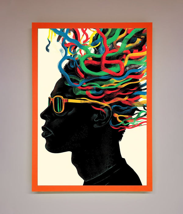 Multicolour Noodle Hair Framed Print - Zestio