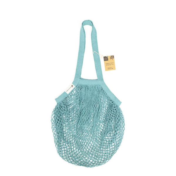 Organic Cotton Blue Crochet Tote Bag
