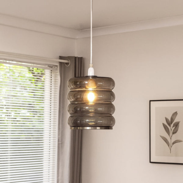 Cassia Smoke Glass Easy-Fit Pendant