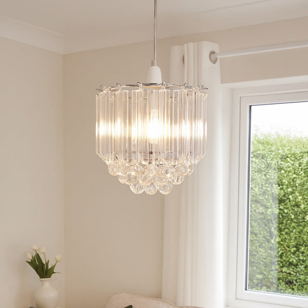 Demi Clear And Chrome Easy-Fit Pendant