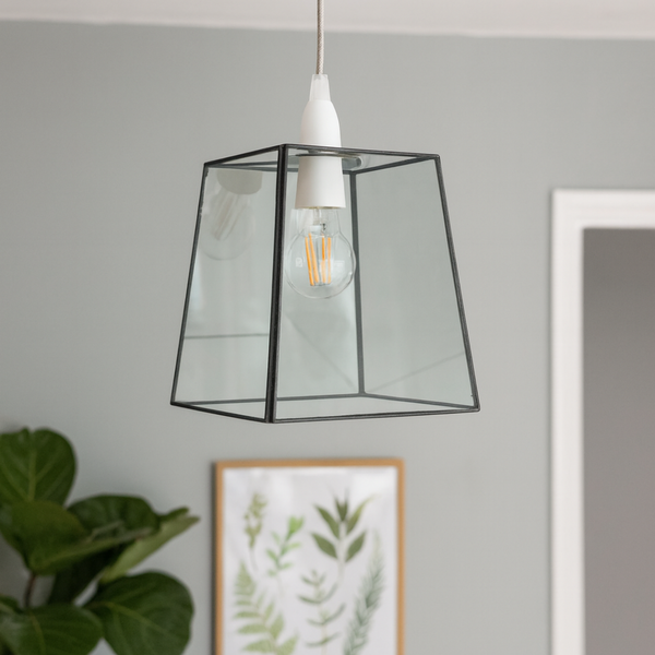 Sable Matte Black Glass Easy-Fit Pendant