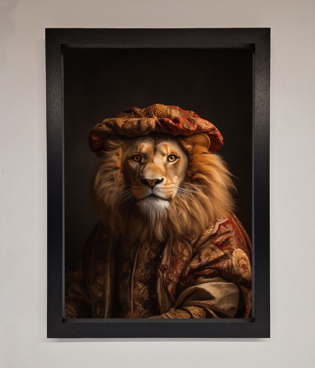 Renaissance Lion Framed Wall Art - Zestio