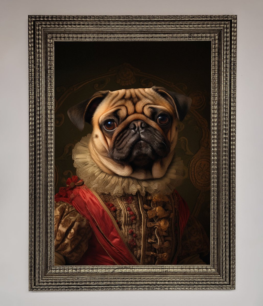 Renaissance Pugs Framed Poster - Zestio