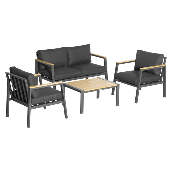 4-Piece Garden Sofa Set with Padded Cushions