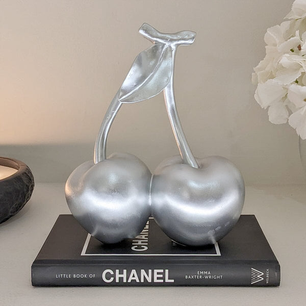 Silver Decorative Cherry Ornament