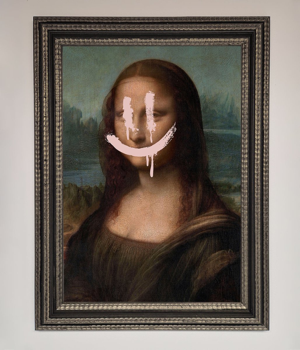 Smiley Mona Framed Poster - Zestio