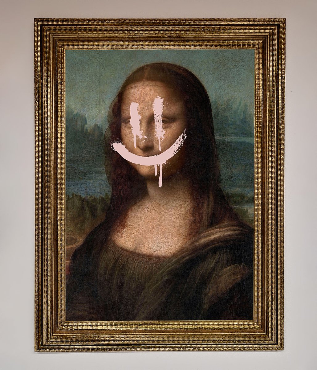 Smiley Mona Framed Poster - Zestio