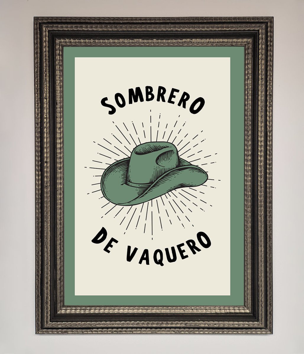 Sombrero De Vaquero Framed Wall Art - Zestio
