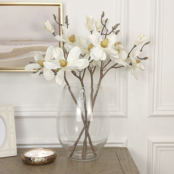 Tall Oval Glass Decorative Vase