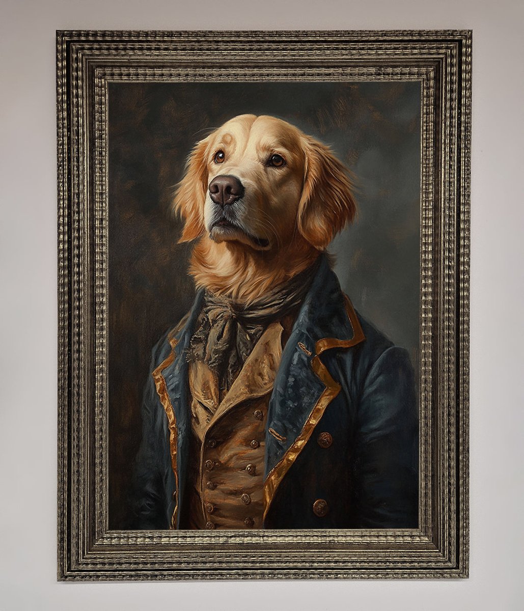 The Renaissance Golden Retiever Framed Wall Art - Zestio