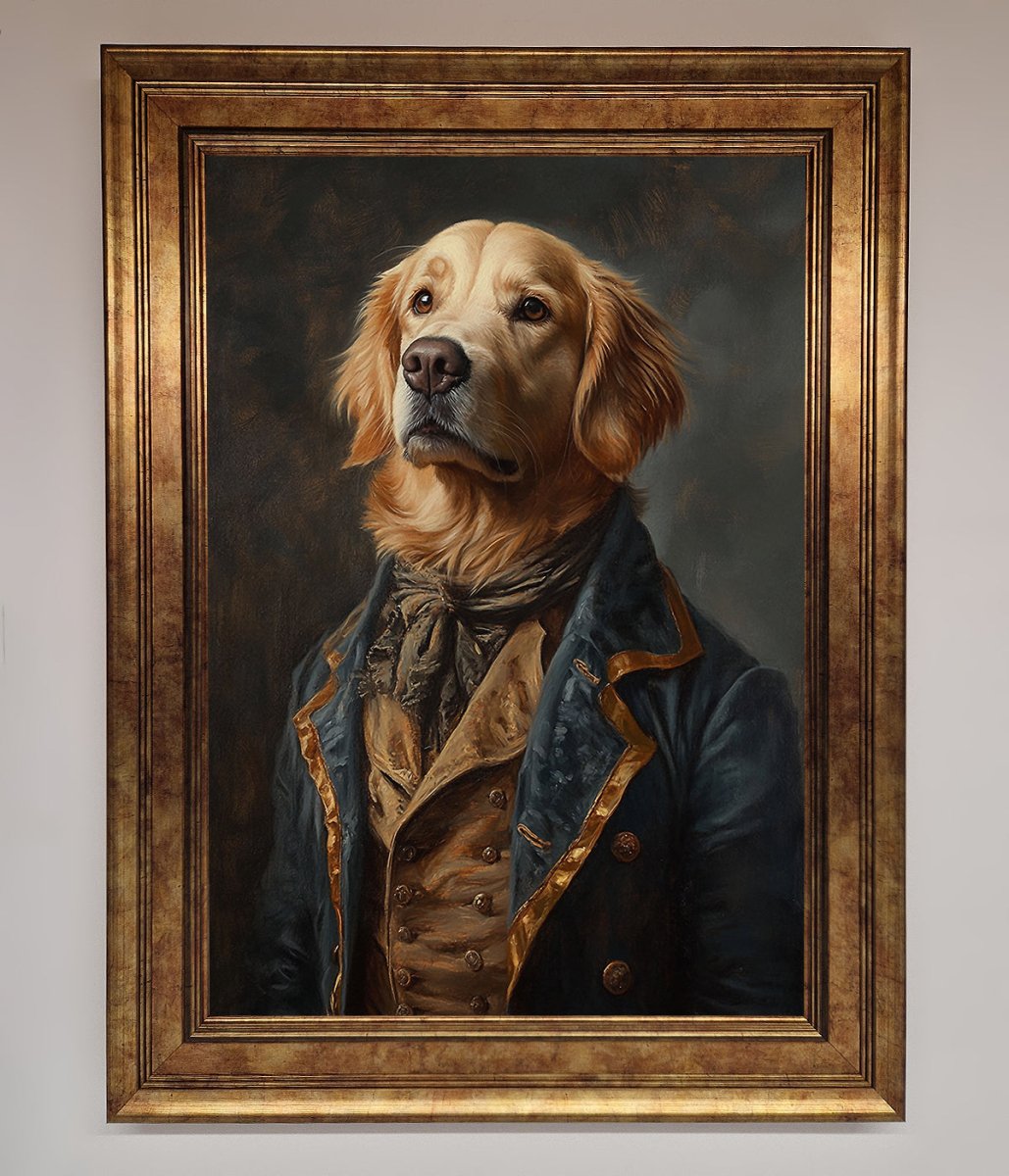 The Renaissance Golden Retiever Framed Wall Art - Zestio