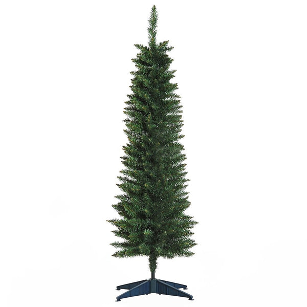 1.5m 5ft Artificial Pine Pencil Slim Christmas Tree 294 Branch Tips with Stand