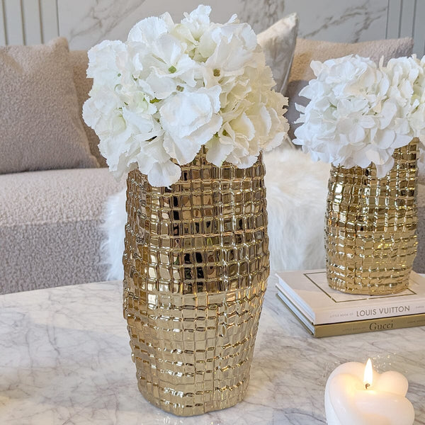 Vieste Large Gold Abstract Vase