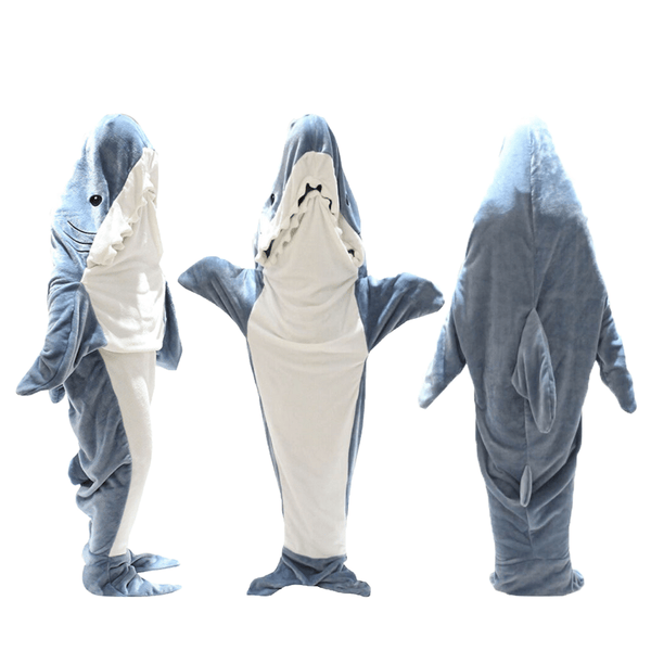Wearable Shark Blanket Sleeping Bag for Adults Super Soft Flannel Onesie with Hood Perfect for Cosplay Lounging Camping and Sleepovers by OLIVIA ROCCO